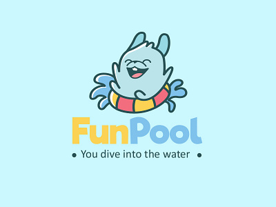 Swimming Club Logo Design game logo play pool rabbit sea shop sports store swimming water