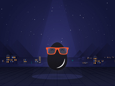 Getavocat Banner Nightcity avocado city illustration night stage