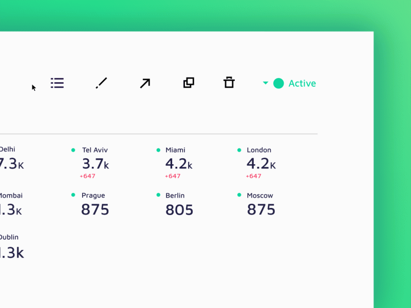 details of a UI/UX project big data branding data detail icons motion studionmore system ui ux wip