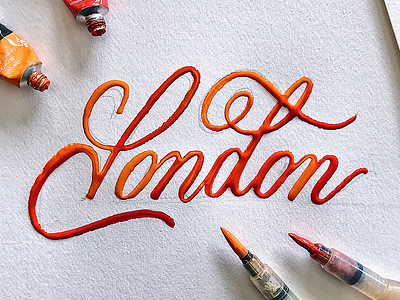 London brush script brushpen calligraphy custom type hand lettering hand made type lettering script type typography