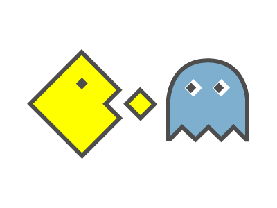 Geometric Pacman design gaming retro vector