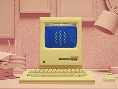 Computer Zoom 2 3d after effects c4d cinema 4d computer design gif motion octane pink room