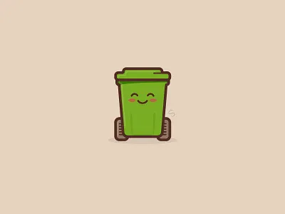 Scrappy character design cute happy illustration kawaii mascot scrappy trashcan vector