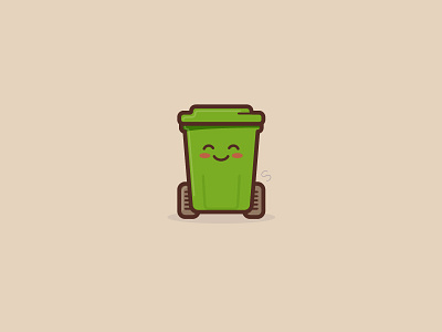 Scrappy character design cute happy illustration kawaii mascot scrappy trashcan vector