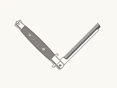 Switchblade Comb accessories buttons cool dapper design graphic design groovy illustration illustrator merch old school pins