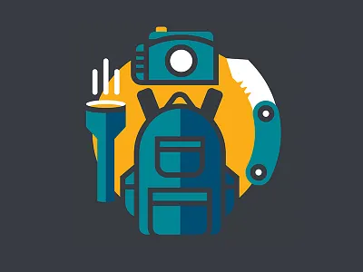 Outdoor Gear Icon backpack branding gear icon mark outdoor outfitter