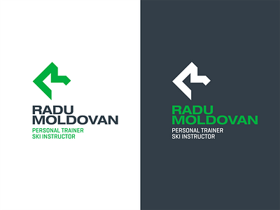 RM Logo branding clean concept design flat identity logo simple sport trainer vector