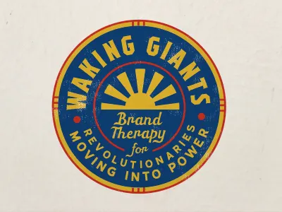 Waking Giants badge branding in progress logo typography