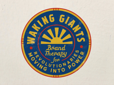 Waking Giants badge branding in progress logo typography