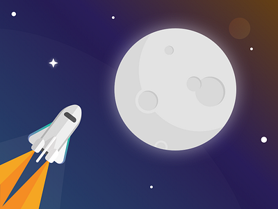 Factually Incorrect Moon Day Shot illustration moon rocket space vector