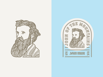 John Muir badge illustration