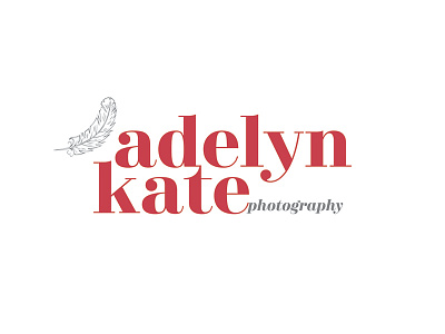 Adelyn Kate Photography Logo brand design branding feather logo logo design logo type photo photography serif typography