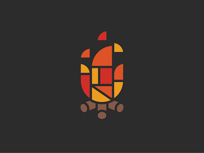 Geometric Fire brand fire geometric logo
