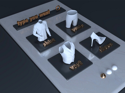 Daily UI #12(3D) 3d build c4d clothing daily shop sketch ui