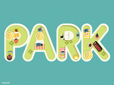 Summer Park bbq illustration park picnic summer time typo vector