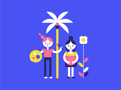 Summer Parties california character design flat illustration los angeles minimal people summer