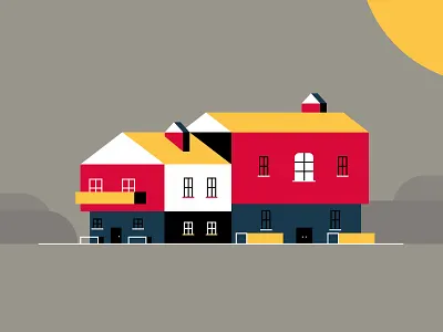 Swiss House architecture building chimney door home house illustration sunny swiss switzerland windows