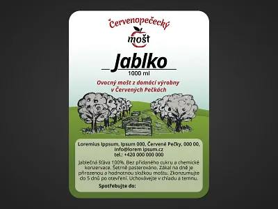 Label for apple juice apple green hills juice label orchard trees