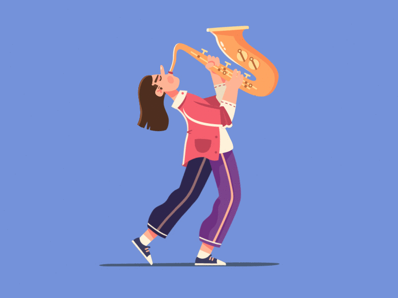 Sax ae ai animation flat illustration jazz motion music rigging sax