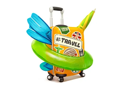 Travel Bag (gift for vk.com) fins inflatable circle kuryatnikov rest slippers summer umbrella vacation weekend