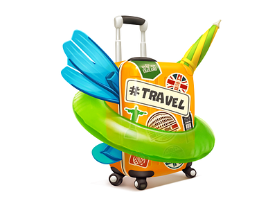 Travel Bag (gift for vk.com) fins inflatable circle kuryatnikov rest slippers summer umbrella vacation weekend