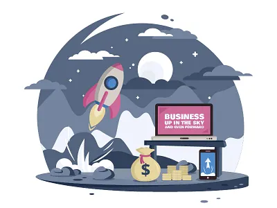 Business Up In The Sky business computer money phone rocket sky work