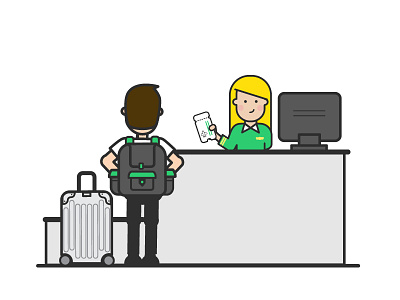 Create Your First Project airlines airport backpack check in illustration suitcase travel yieldr