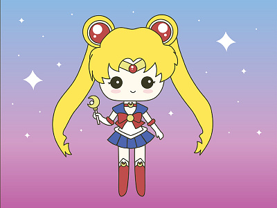 Sailor Moon Little Cutie character design chibi cute cutie fantasy illustrator sailor moon