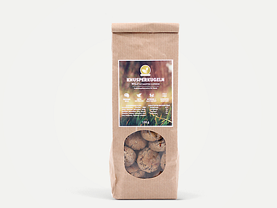 Knusperkugeln label packshot product product photography