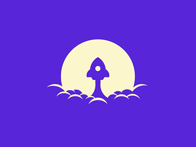 Rocket - Daily Logo Challenge Day #1 blue brand flat golden ratio grid icon logo rocket space spaceship ufo vector