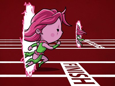 Sporty Blink - Athletic art blink comic illustration olympic parody sport sporty buddy xmen