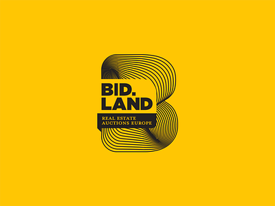 Bid Land branding clean concept design flat identity logo simple vector