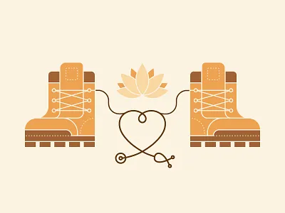 Hike & Hatha for the Health Hub boot flower hatha health heart hike icon illustration lotus nursing stethoscope yoga