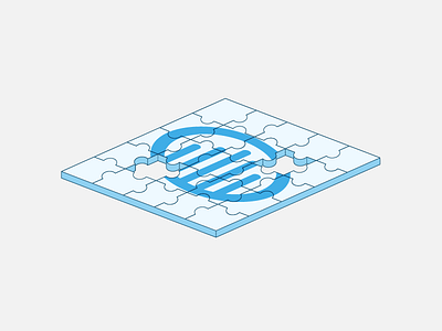 "Almost Done" Illustration illustration isometric puzzle