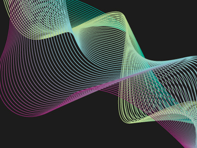 Multi Wave blue colours experiment green lines particle pattern pink vector wave yellow