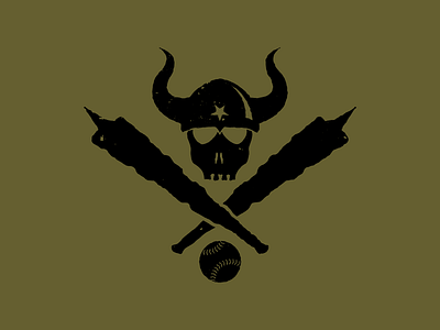 Barbarian Softball apparel athletic barbarian barbaric baseball club horns logo skull softball sport viking