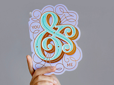 You and Me ampersand embellishment lettering linework