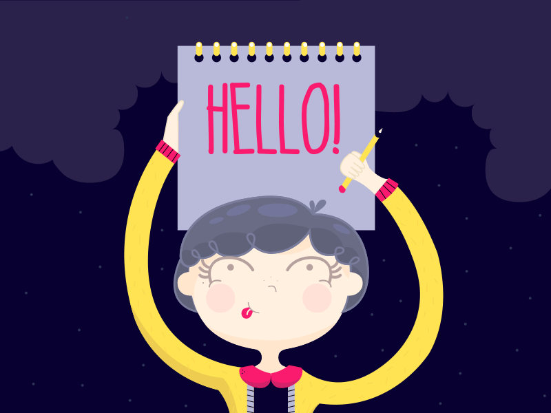 Hello Dribbble animation gif hello hellodribbble illustration illustrator