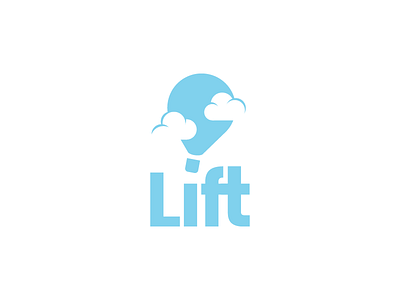 Lift - Daily Logo Challenge Day#2 blue cloud dailylogochallenge hot air balloon icon lift logo mark negative space sky