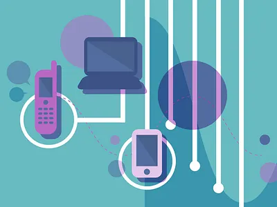 Marketing Channels channels geometric illustration laptop marketing phone simple