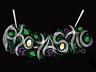 Pho-Tastic apparel chop sticks food graphic pho shirt tee type typography vietnamese