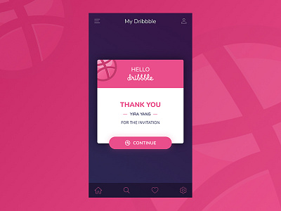 Hello Dribbble app debut dribbble first shot illustration mobile photoshop thank you post ui ux