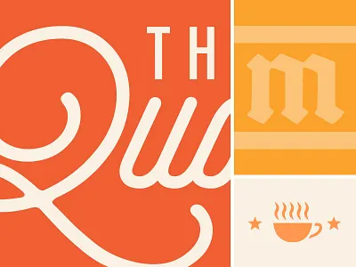 -WIP- blackletter branding coffee color design illustration logo orange pop script signage wip