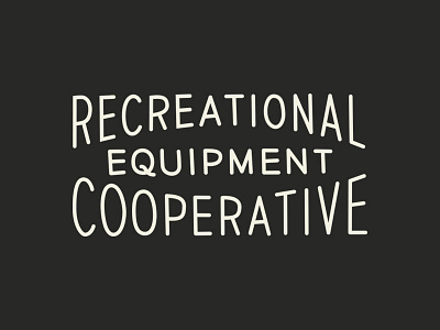 REI CO-OP 1940's LOCKUP lettering outdoors