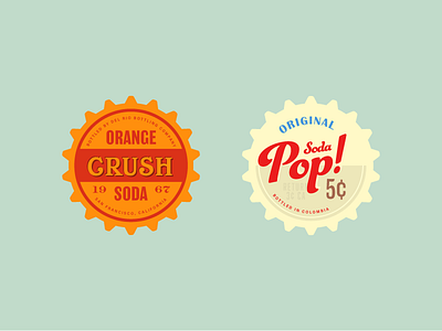 Bottle Caps 01 bottle bottle cap cola layout orange soda text typography vintage