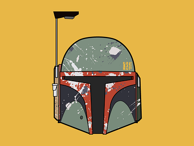 Boba Fett boba fett bobafett bounty classic helmet hunter illustration illustrator red star wars starwars vector