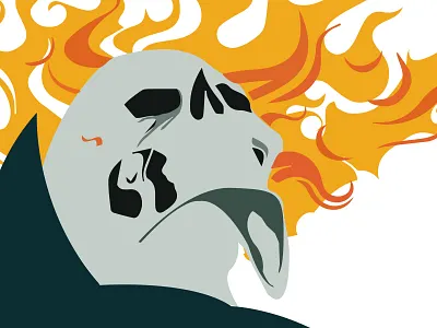 Ghost flame black fire flame ghost skeleton yellow