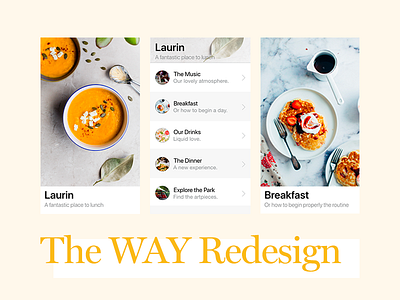 Way Redesign app drinks flashbeing flat food redesign ui unsplash way