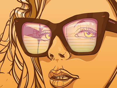 GTA style portrait digital glasses gta illustration orange portrait tattoos