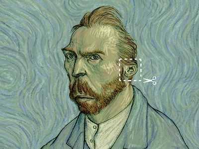 Cut art gogh illustration van vincent